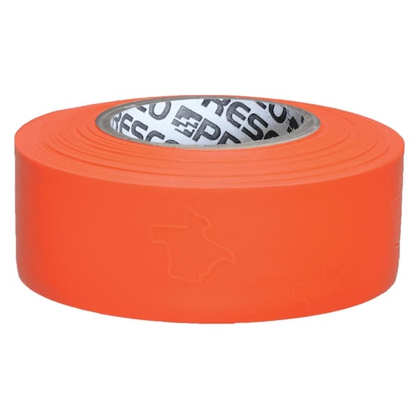 Presco Flagging Tape, Fluorescent Orange, 1-3/16" Wide x 150' Length, PVC, 3 mil TXOG-373 - main
